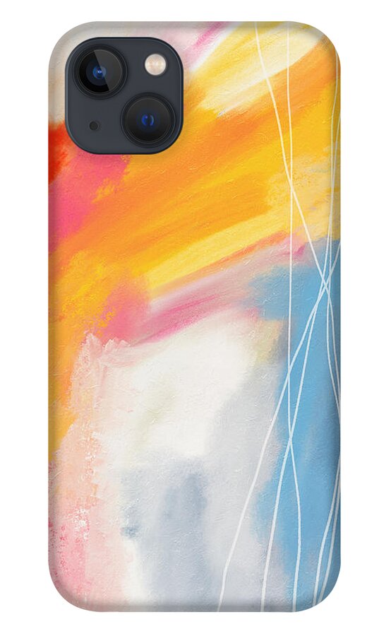 Abstract iPhone 13 Case featuring the mixed media Morning 2- Art by Linda Woods by Linda Woods