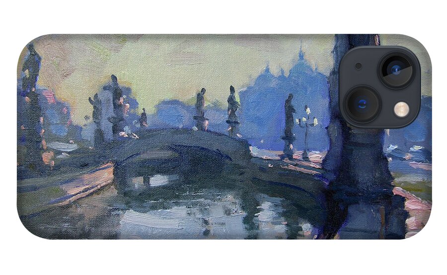 Morning iPhone 13 Case featuring the painting Morning in Padua Italy by Ylli Haruni