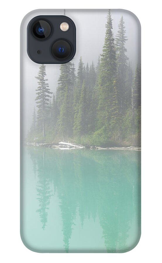 British iPhone 13 Case featuring the photograph Morning mist rising from turquoise lake by Steve Estvanik