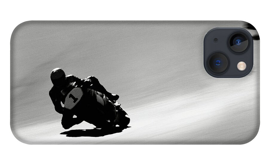 Crash Helmet iPhone 13 Case featuring the photograph Motorcyclists Making Turn On Raceway by David Madison