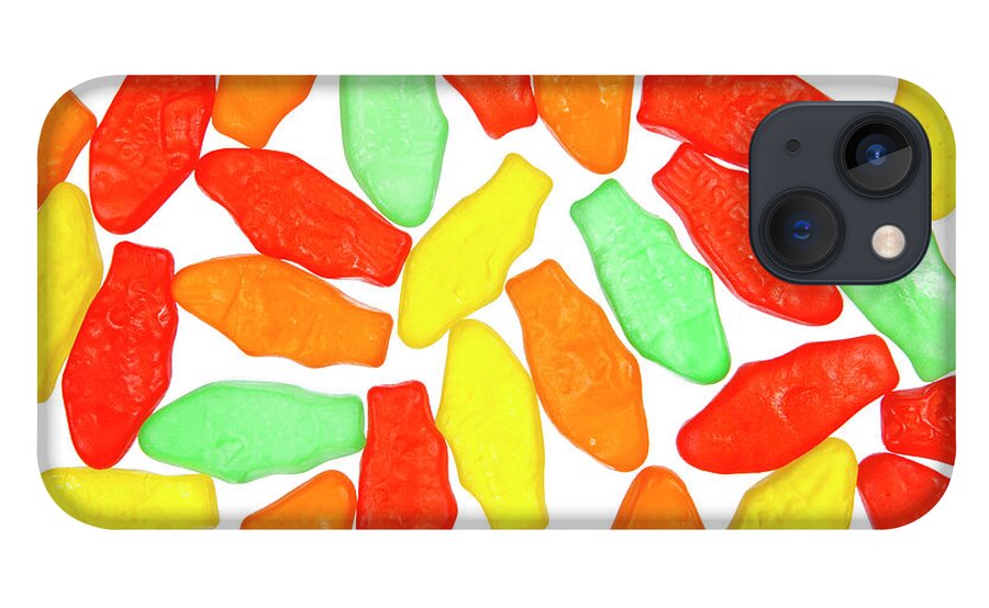Unhealthy Eating iPhone 13 Case featuring the photograph Multi Coloured Gummy Fish by Nicole Hill Gerulat