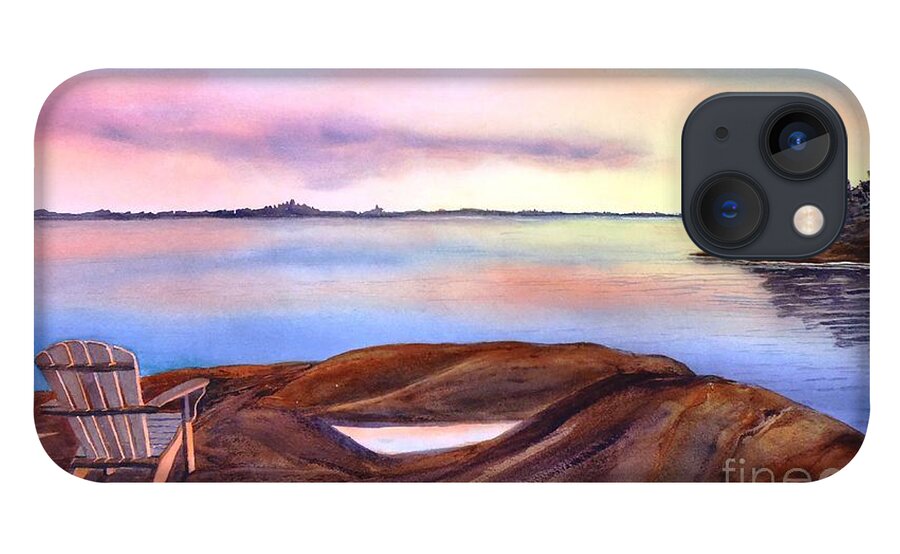 Muskoka iPhone 13 Case featuring the painting Muskoka Sunset by Petra Burgmann