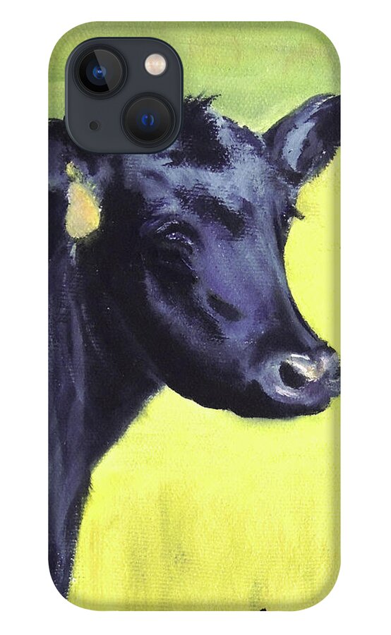 Cow iPhone 13 Case featuring the painting Nelson's Cow by Marsha Karle