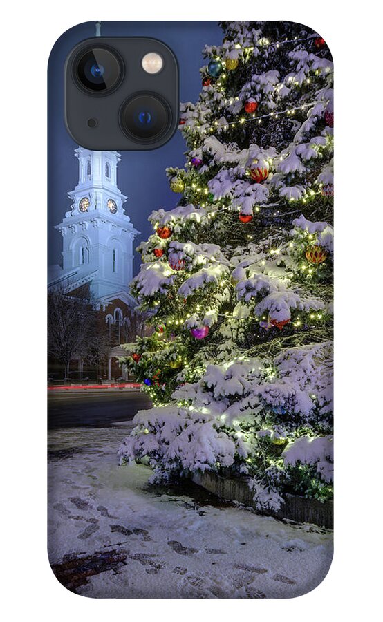 Market Square iPhone 13 Case featuring the photograph New Snow For Christmas by Jeff Sinon