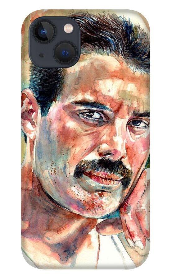Freddie Mercury iPhone 13 Case featuring the painting No One But You - Freddie Mercury Portrait by Suzann Sines