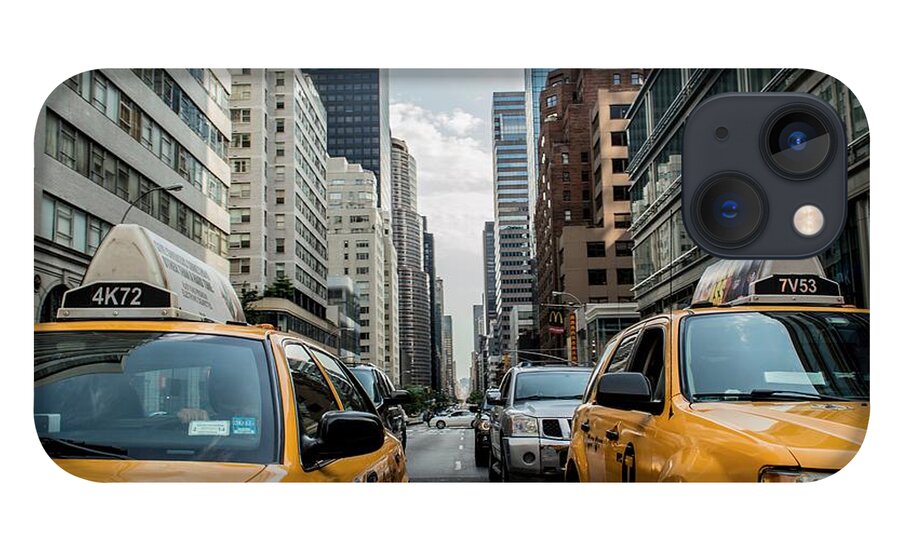 Photo iPhone 13 Case featuring the photograph NY taxis by Top Wallpapers
