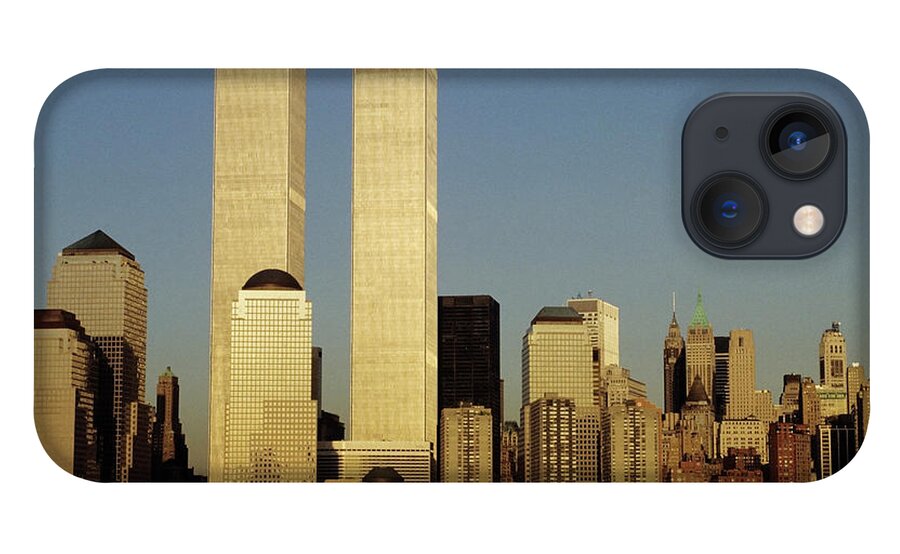 Lower Manhattan iPhone 13 Case featuring the photograph Nyc Skyline With The Twin Towers, From by Bentrussell