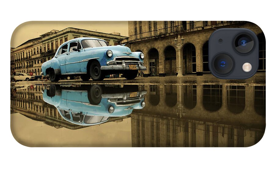 Arch iPhone 13 Case featuring the photograph Old Blue Car In Havana by 1001nights