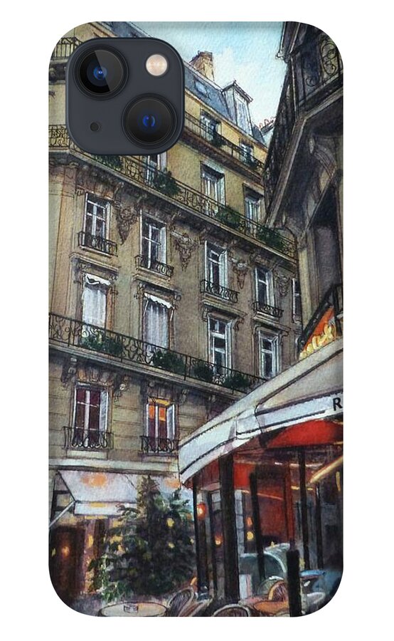 Paris iPhone 13 Case featuring the painting On Avenue Kleber, Paris by Henrieta Maneva
