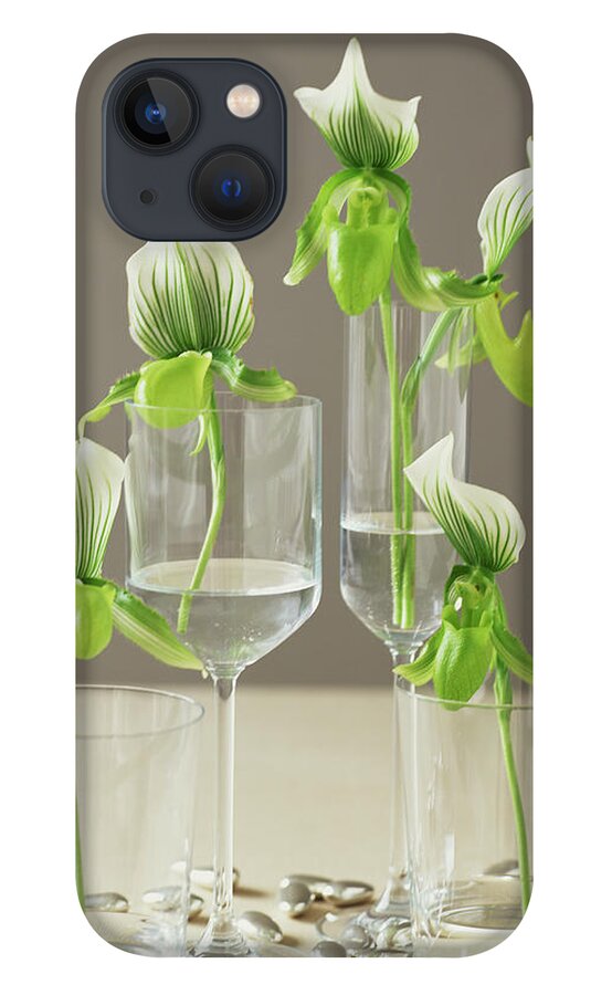 Bouquet iPhone 13 Case featuring the photograph Orchids In Glasses by Lisa Hubbard