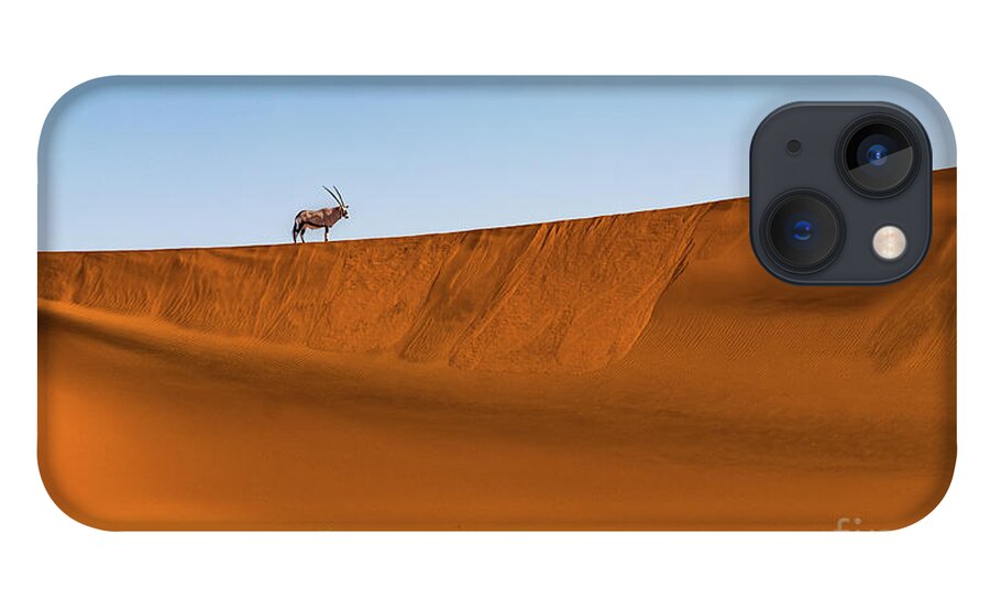 Gemsbok iPhone 13 Case featuring the photograph Oryx on the dune, Namibia by Lyl Dil Creations