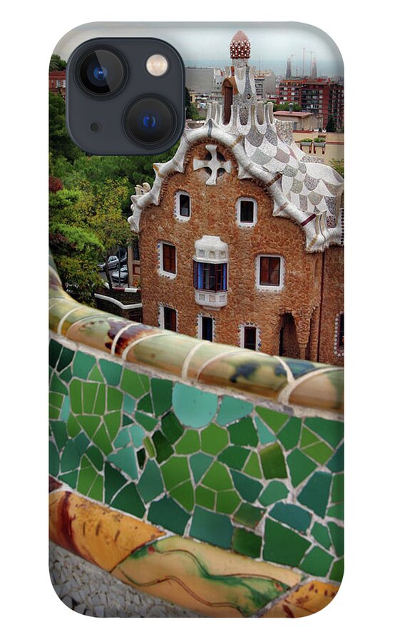 Art iPhone 13 Case featuring the photograph Parc Guell By Gaudi Barcelona Spain by Lillisphotography