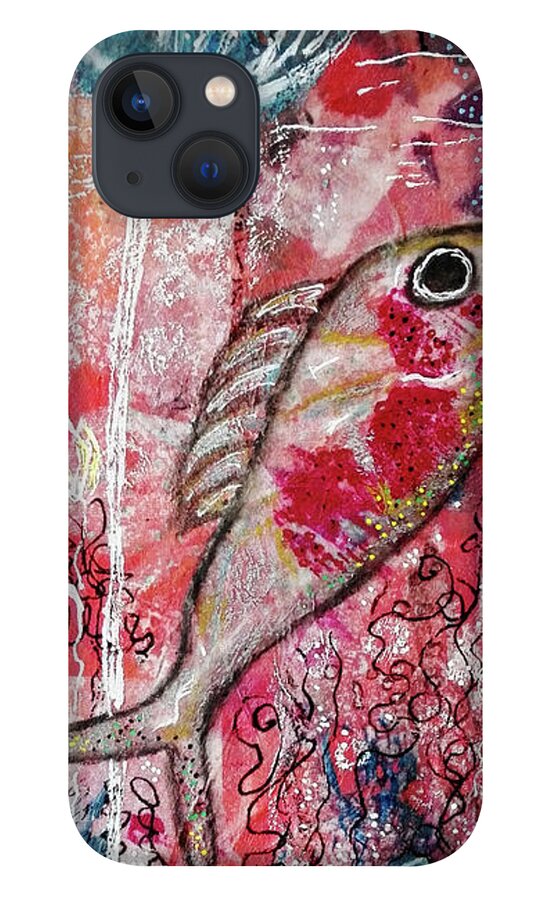 Fish iPhone 13 Case featuring the mixed media Penelope Fish by Mimulux Patricia No