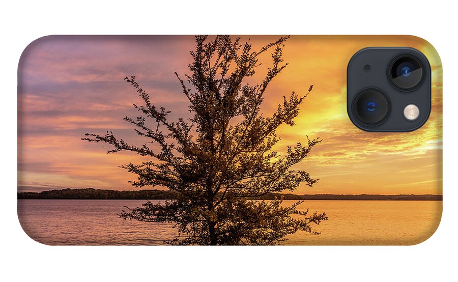 Percy Priest Lake iPhone 13 Case featuring the photograph Percy Priest Lake Sunset Young Tree by D K Wall