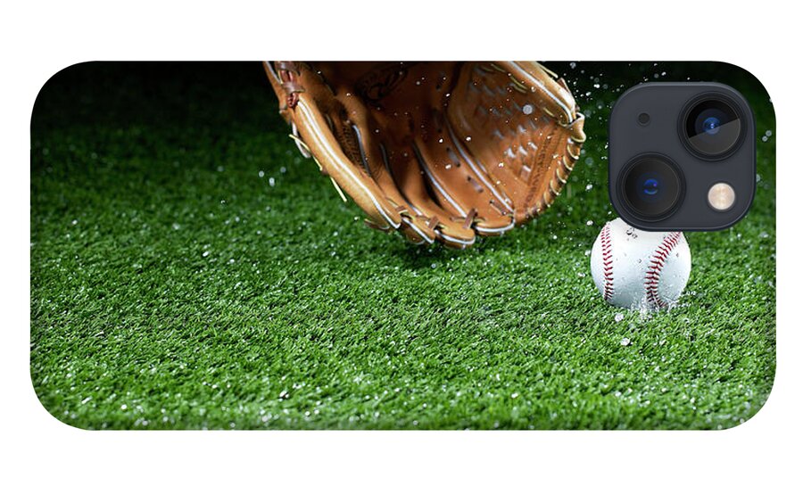Grass iPhone 13 Case featuring the photograph Person Catching Baseball by Yamada Taro