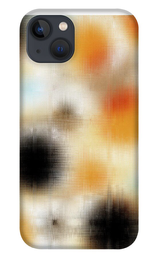 Abstract iPhone 13 Case featuring the painting Pixilated Burst II by Ricki Mountain