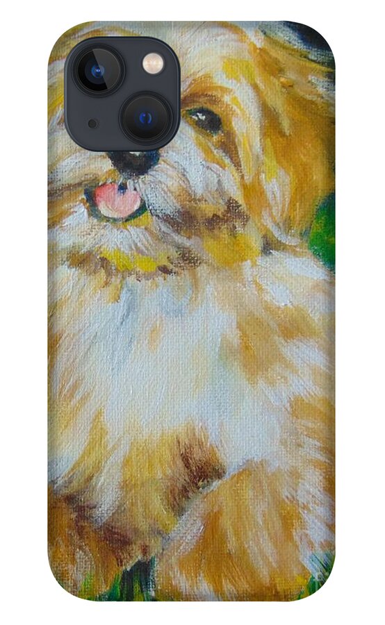 Terrier iPhone 13 Case featuring the painting Puppy by Saundra Johnson