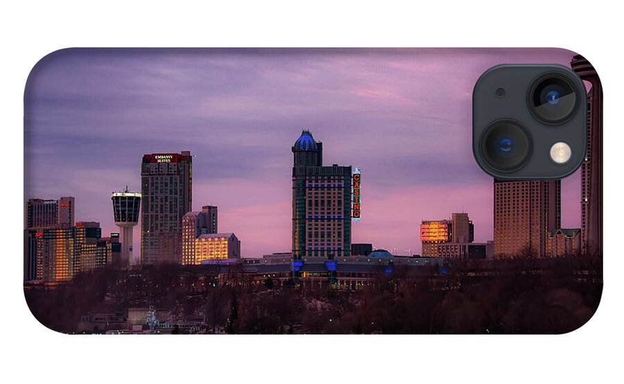 Niagara Falls Ontario iPhone 13 Case featuring the photograph Purple Haze Skyline by Lora J Wilson