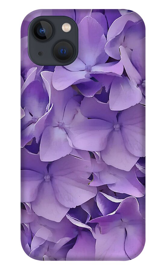 Purple iPhone 13 Case featuring the digital art Purple Hydrangea by Cindy Greenstein