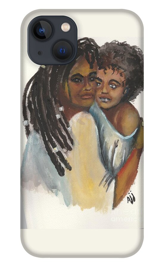 African-american iPhone 13 Case featuring the painting Queen Love by Saundra Johnson