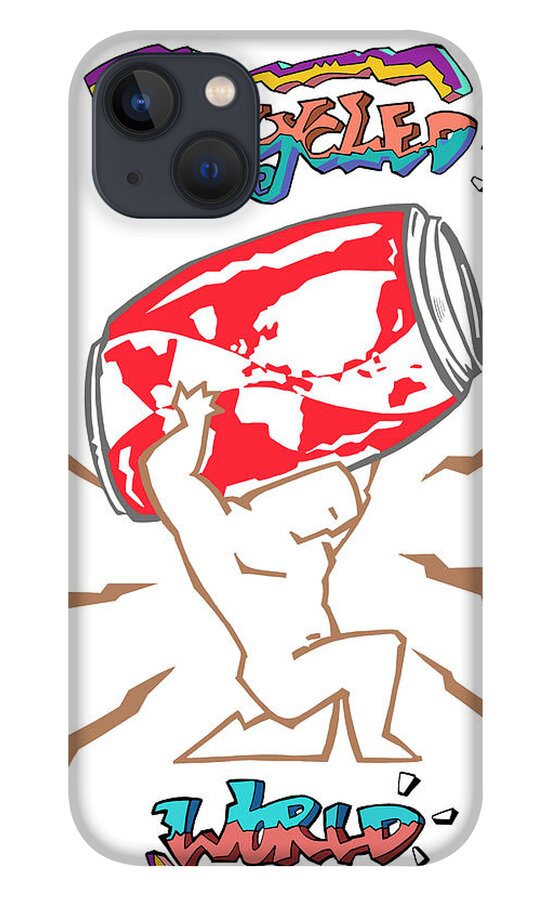 Soda Can iPhone 13 Case featuring the digital art Recycled World by Miguel Balb?s