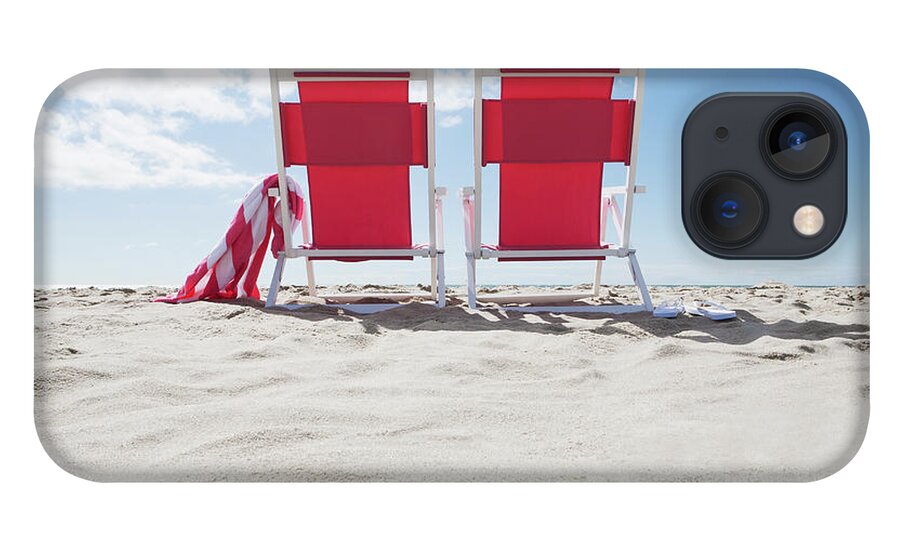 Nantucket iPhone 13 Case featuring the photograph Red Beach Chairs by Nine Ok