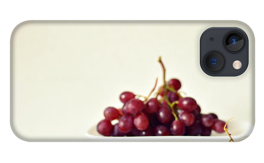 White Background iPhone 13 Case featuring the photograph Red Grapes On White Plate by Photo By Ira Heuvelman-dobrolyubova