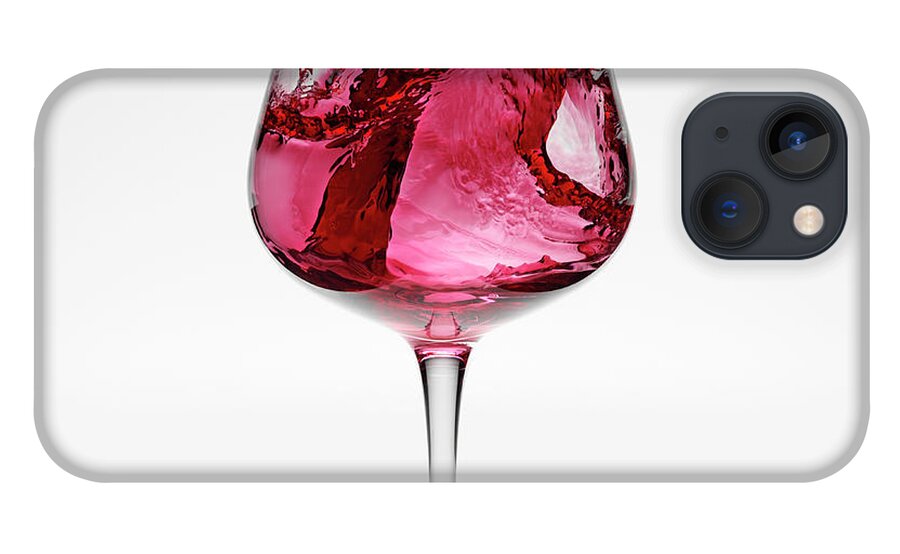 White Background iPhone 13 Case featuring the photograph Red Wine Being Poured Into Wineglass by Don Farrall