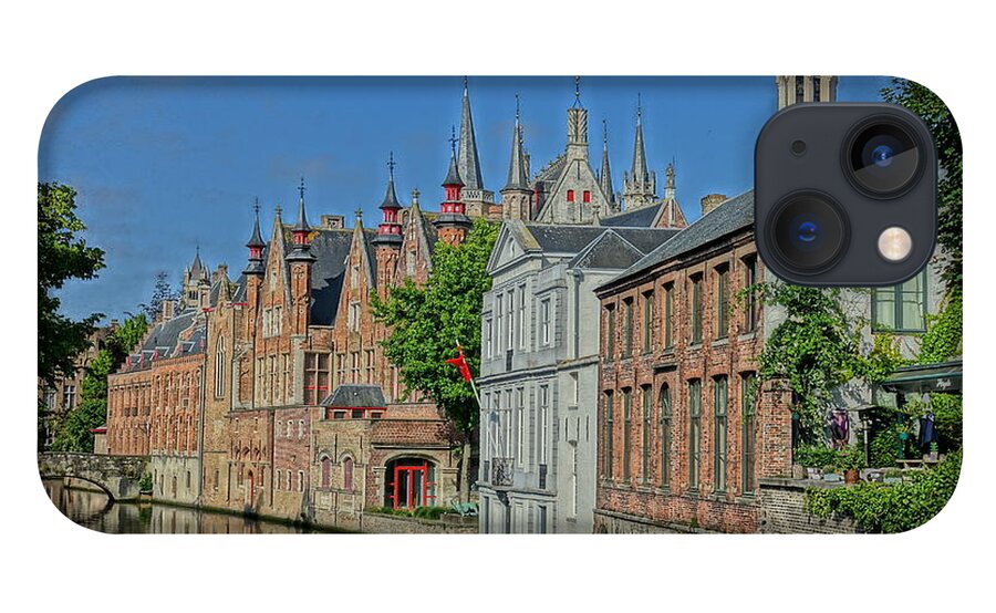 Reflection iPhone 13 Case featuring the photograph Reflections along Bruges Canal by Patricia Caron