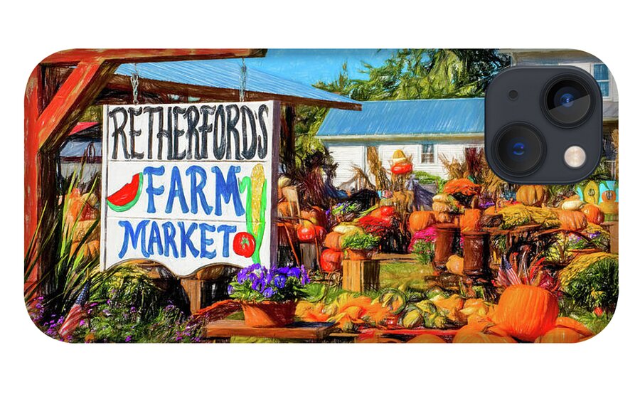 Fall iPhone 13 Case featuring the digital art Retherford's Market Autumn #1 by Barry Wills