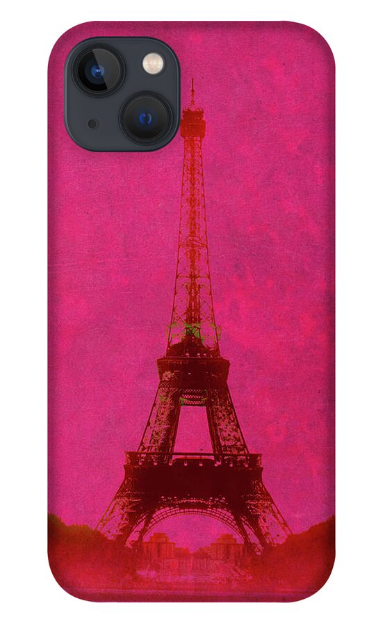 Eiffel Tower iPhone 13 Case featuring the photograph Retro-styled Eiffel Tower In Pink by Kathy Collins