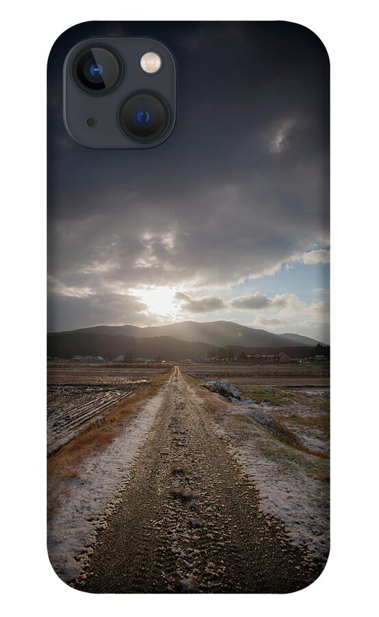 Tranquility iPhone 13 Case featuring the photograph Road Of Winter Morning by Photoaraki.com