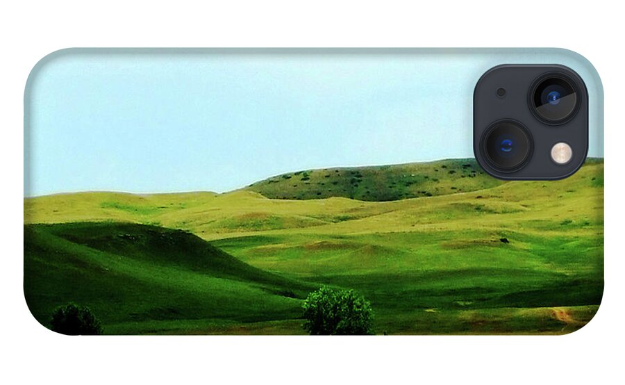 Blue iPhone 13 Case featuring the photograph Rolling Green Hills by Melinda Firestone-White