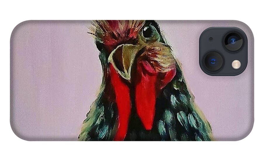 Chicken iPhone 13 Case featuring the painting Rooster by Amy Kuenzie