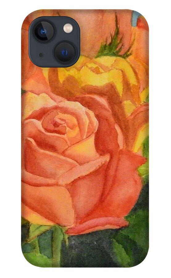 Rose iPhone 13 Case featuring the painting Rose by Petra Burgmann