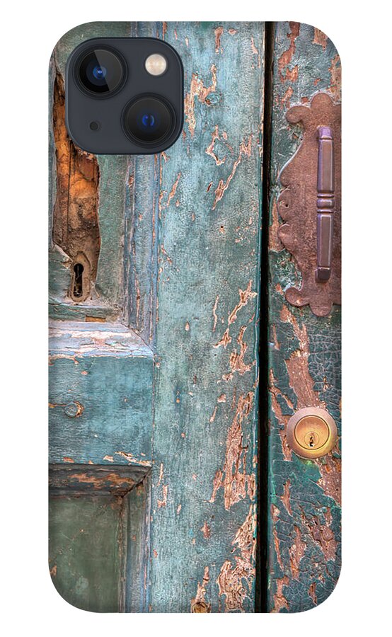 Cortona iPhone 13 Case featuring the photograph Rustic Green Door of Cortona by David Letts