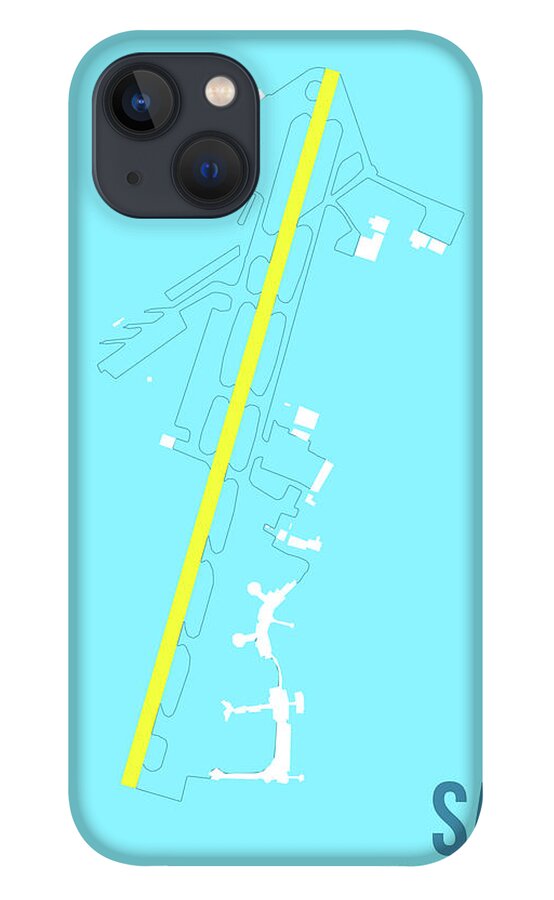 San Airport Layout iPhone 13 Case featuring the digital art San Airport Layout by O8 Left