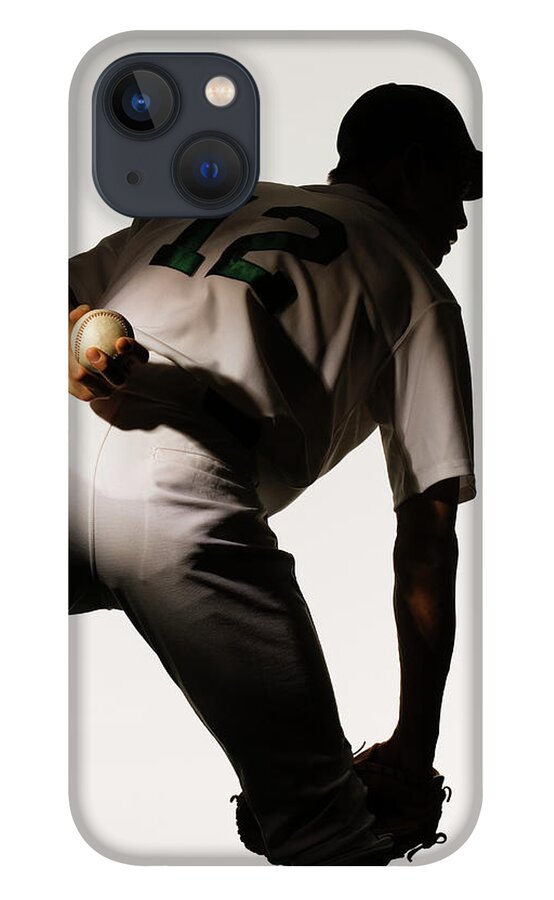 Three Quarter Length iPhone 13 Case featuring the photograph Silhouette Of Baseball Pitcher Holding by Pm Images