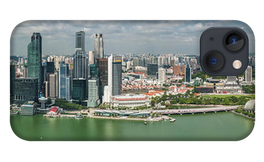 Water's Edge iPhone 13 Case featuring the photograph Singapore Marina Bay Cbd Aerial by Fotovoyager