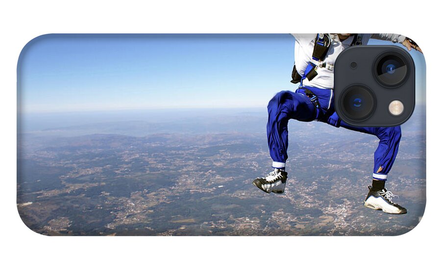 Parachuting iPhone 13 Case featuring the photograph Skydive Sit Flying by Graiki