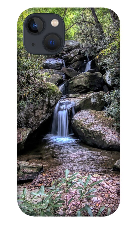 South Mountain State Park iPhone 13 Case featuring the digital art Small Waterfall at South Mountain State Park by Amy Dundon