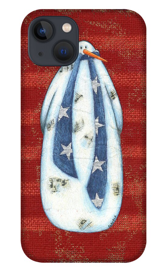 Snowman I iPhone 13 Case featuring the painting Snowman I by Claudia Interrante