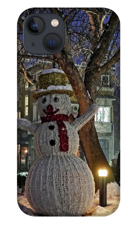 Decoration iPhone 13 Case featuring the photograph Snowman in Plovdiv, Bulgaria by Martin Smith