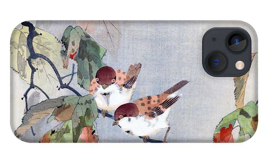 Shoki iPhone 13 Case featuring the painting Sparrows by Shoki