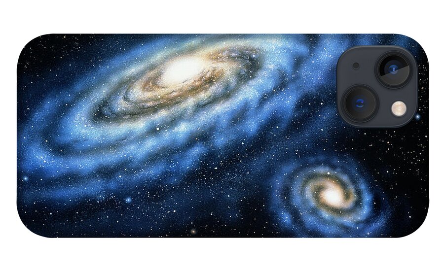 Galaxy iPhone 13 Case featuring the photograph Spiral Galaxy In Space by Bavaria.