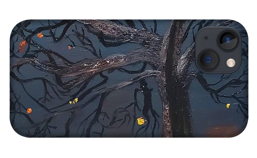 Autumn iPhone 13 Case featuring the painting Spooky Tree by Amy Kuenzie