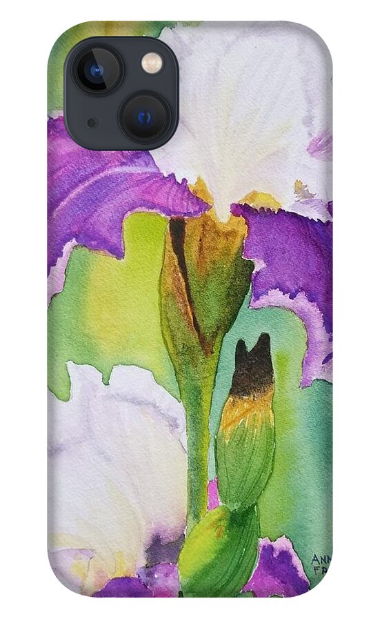 Iris iPhone 13 Case featuring the painting Spring Iris by Ann Frederick