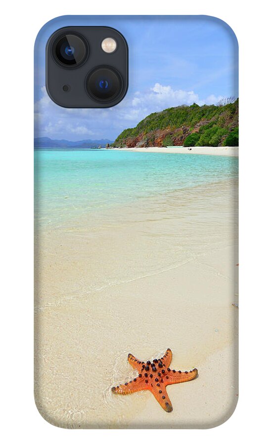 Water's Edge iPhone 13 Case featuring the photograph Starfish On Beach Sand by Joyoyo Chen