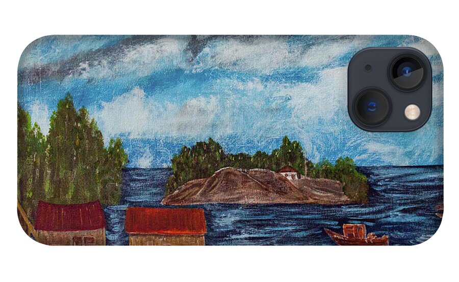 Stormy iPhone 13 Case featuring the painting Stormy Day by Randy Sylvia