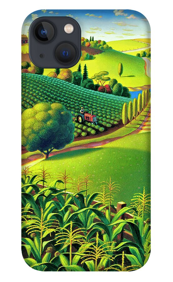 Farm Scene iPhone 13 Case featuring the painting Summer Fields by Robin Moline